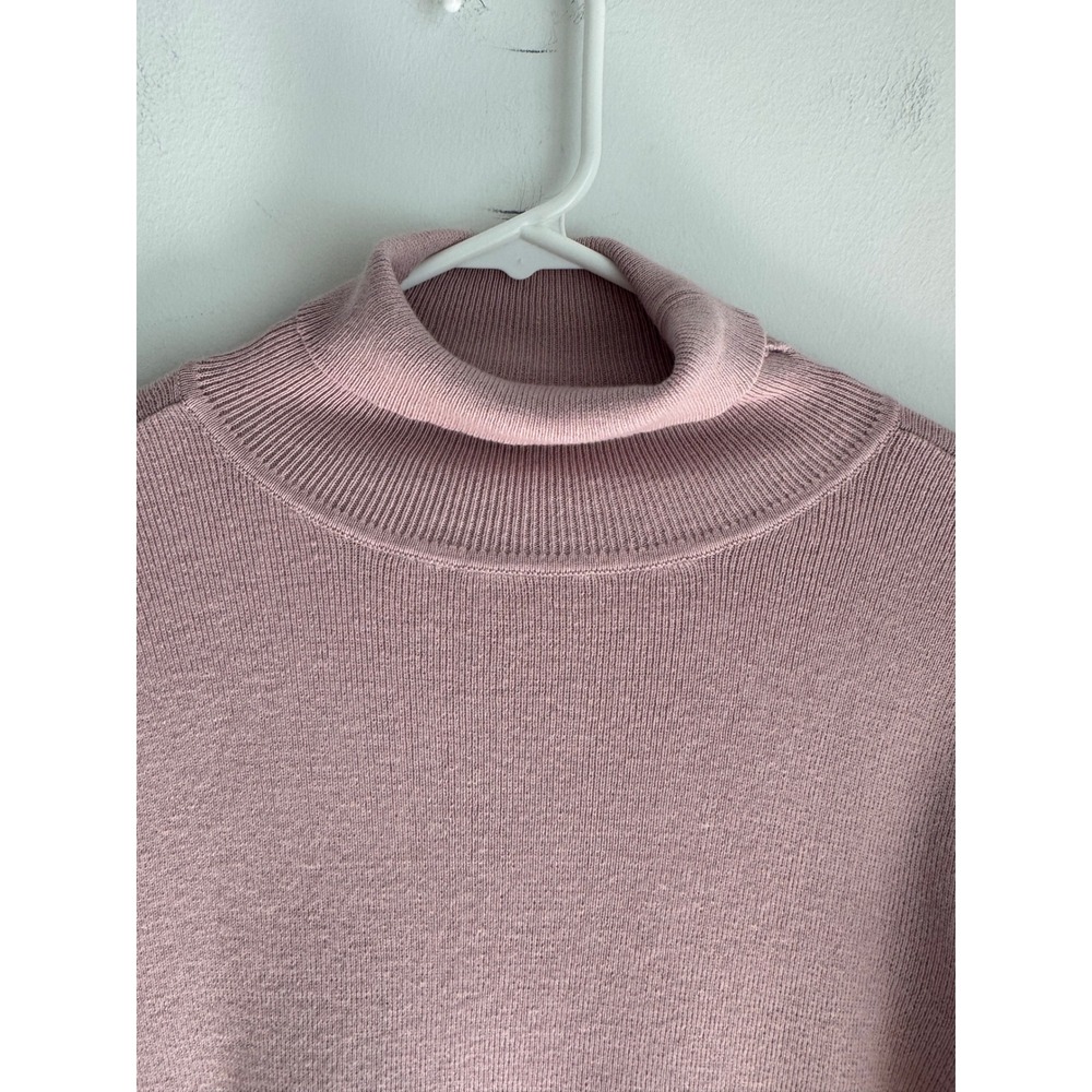 Chicos Womens Pink Coolmax Cotton Blend Turtleneck Sweater Size L NEW - Picture 2 of 10